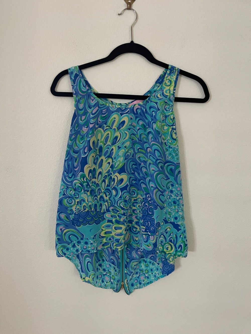 Lilly Pulitzer Blue & Green Swirl Tank Top